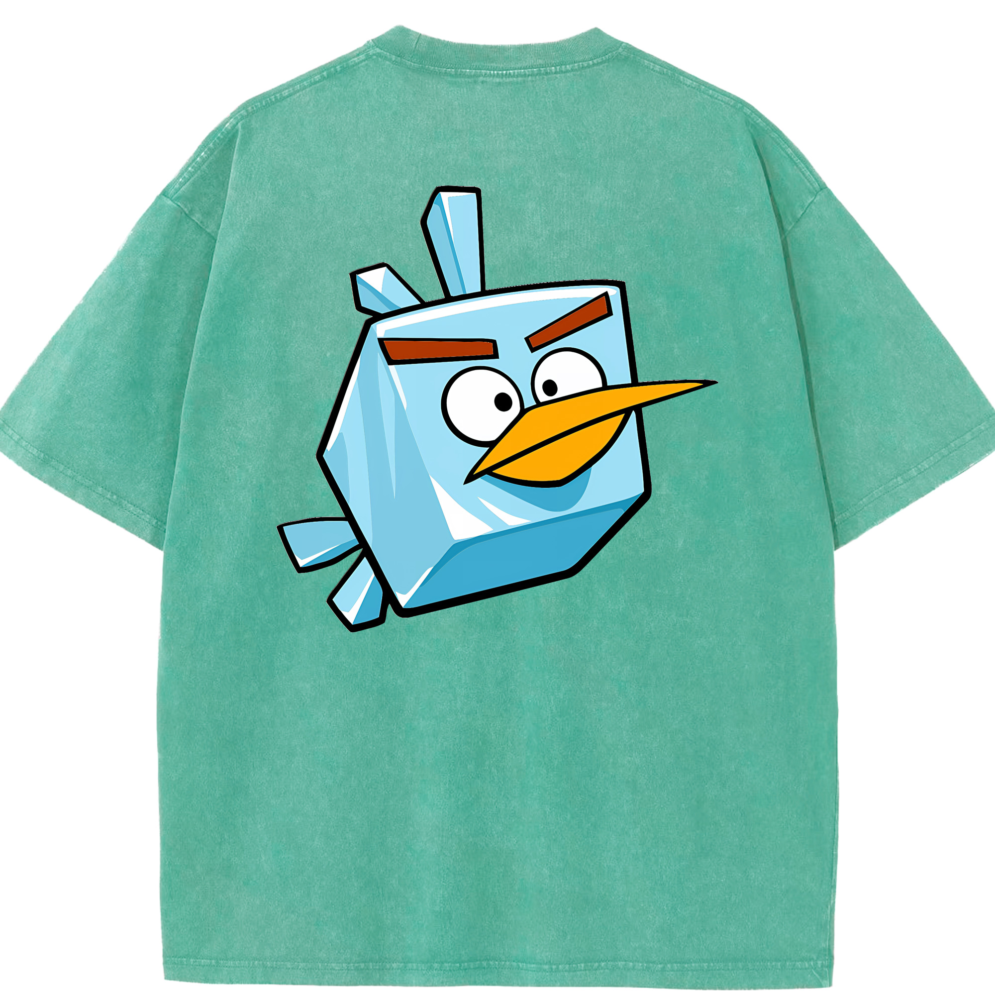 （画像用） Angry Birds アングリーバード 綿100% ヴィンテージ風 半袖Tシャツ（背面プリント）